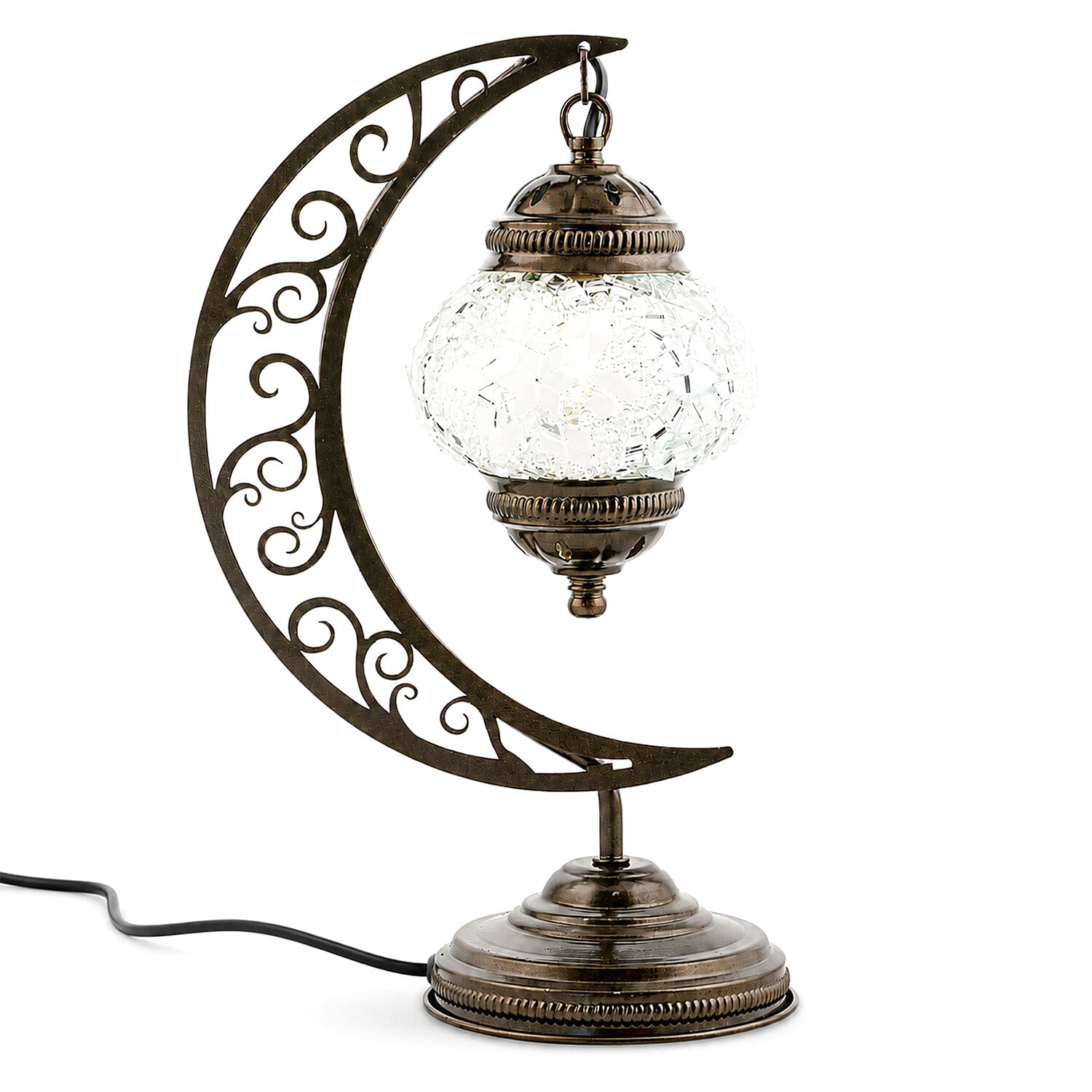 White Crescent Turkish Lamp