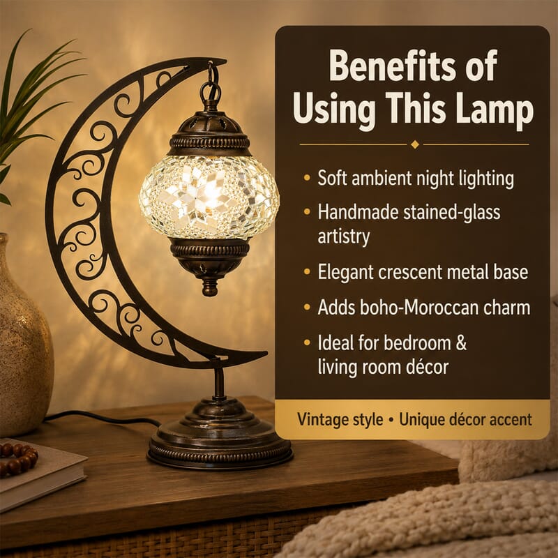 White Crescent Turkish Lamp
