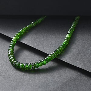 D'Joy Premium Chrome Diopside 83.00 ctw Beaded Necklace in 18K Vermeil Yellow Gold Over Sterling Silver 18-20 Inches 