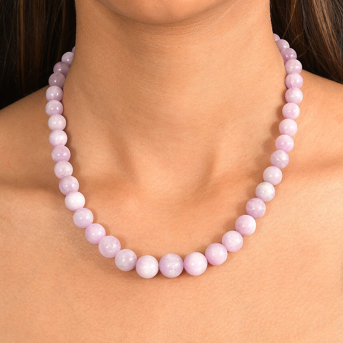 D'Joy Kunzite 340.00 ctw Beaded Necklace (18-20 Inches) in 18K Vermeil Yellow Gold Over Sterling Silver image number 2