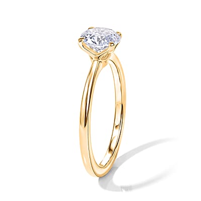 EverTrue Moissanite 0.75 ctw Solitaire Ring in 18K YG Plated (Size 5.0)