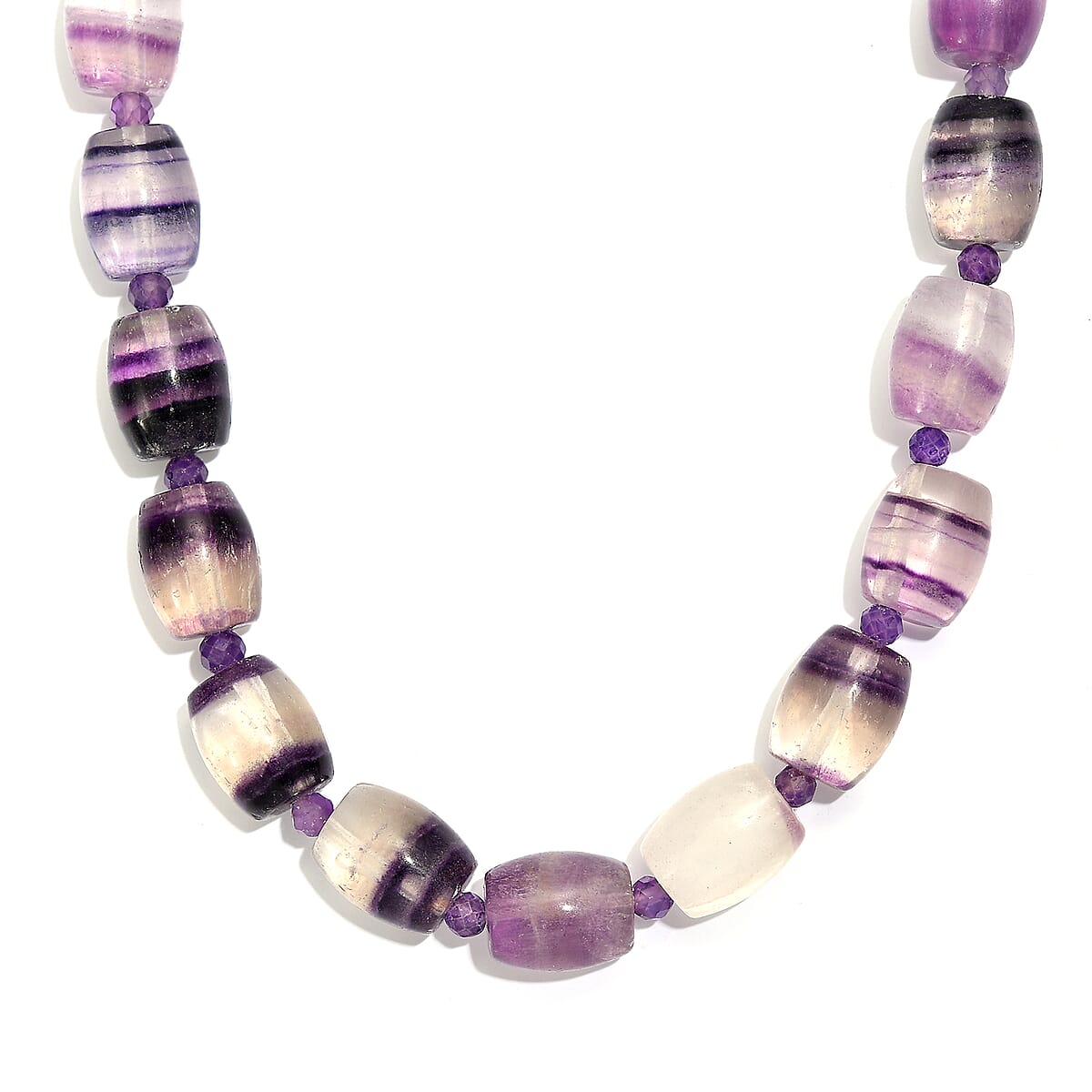 EverTrue Multi Fluorite and African Amethyst 270.00 ctw Beaded Necklace in 18K YG Plated 18 Inches  image number 3