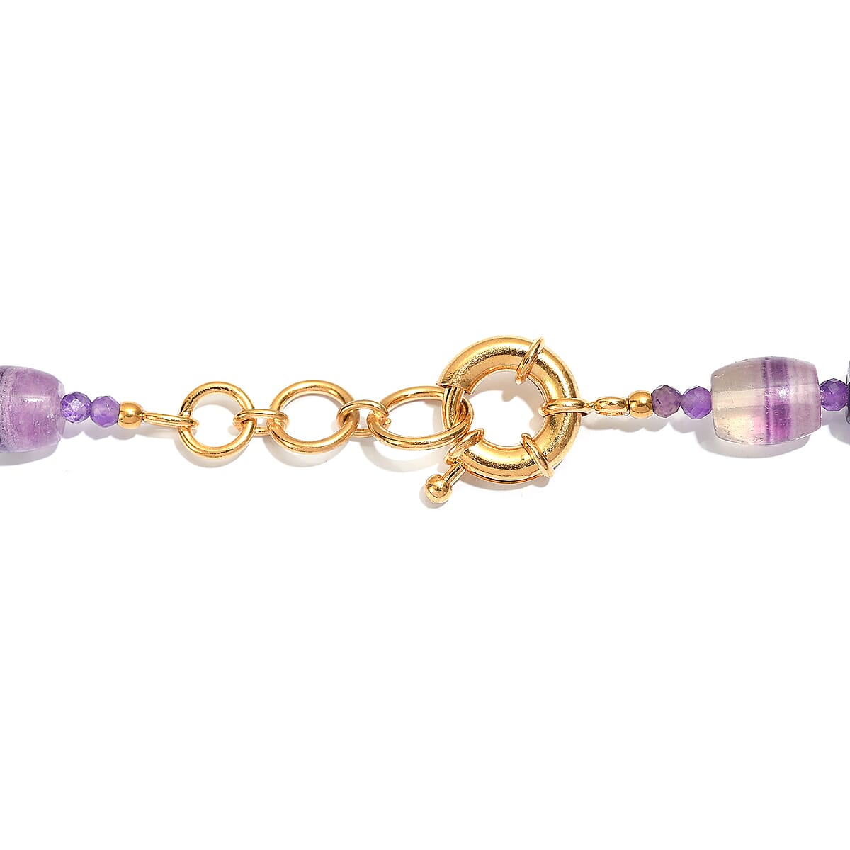EverTrue Multi Fluorite and African Amethyst 270.00 ctw Beaded Necklace in 18K YG Plated 18 Inches  image number 4