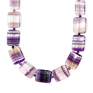 EverTrue Multi Fluorite and African Amethyst 480.00 ctw Beaded Necklace in 18K YG Plated 18 Inches 