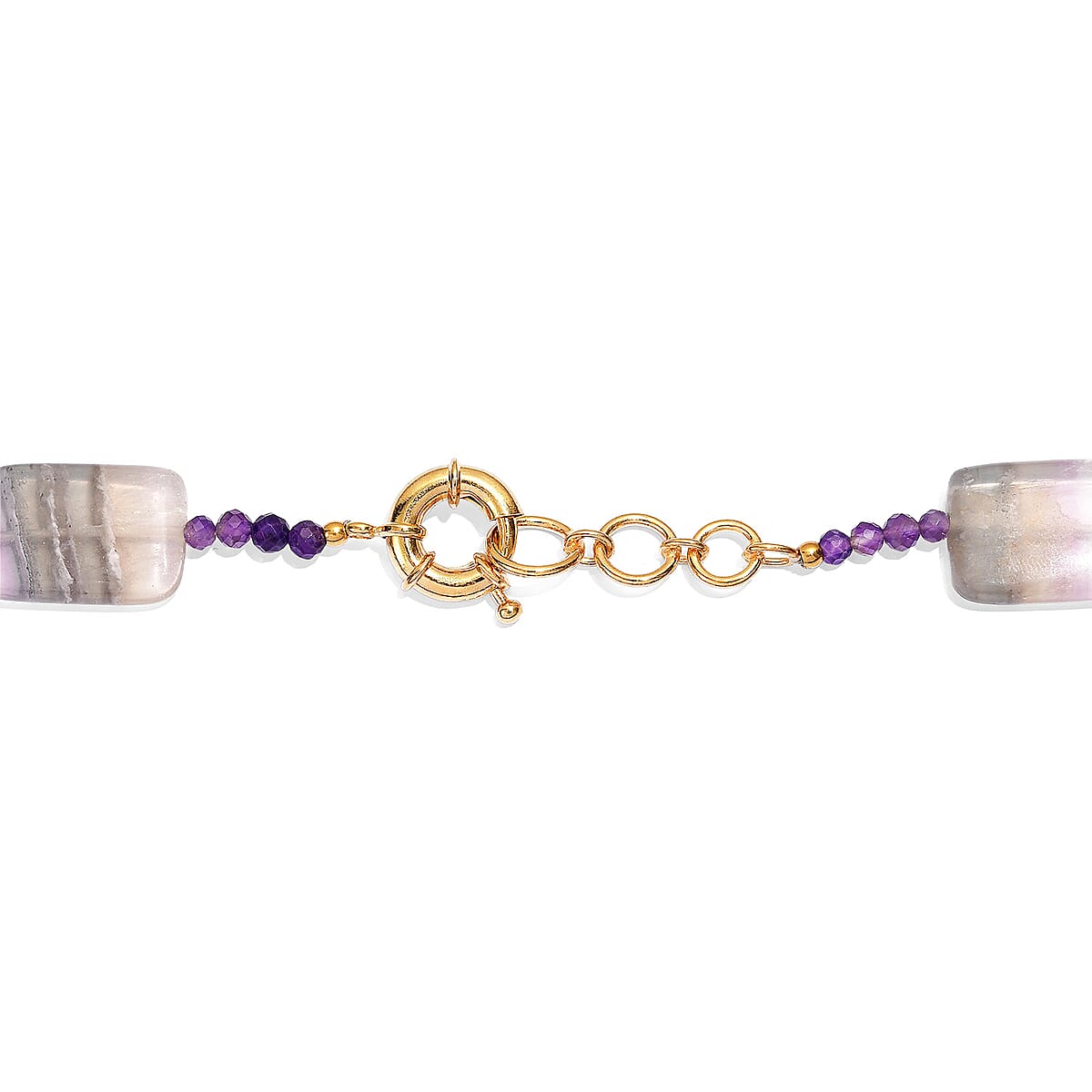EverTrue Multi Fluorite and African Amethyst 480.00 ctw Beaded Necklace in 18K YG Plated 18 Inches  image number 3