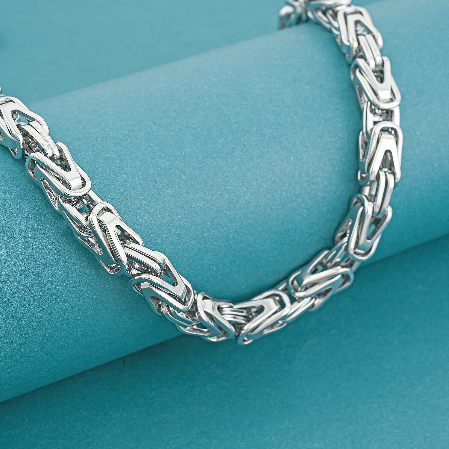 Byzantine Chain Necklace in Stainless Steel 22 Inches 