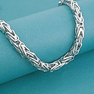 Byzantine Chain Necklace in Stainless Steel 22 Inches 