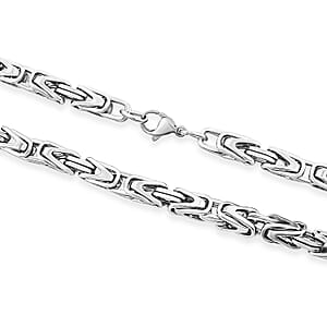Byzantine Chain Necklace in Stainless Steel 22 Inches 