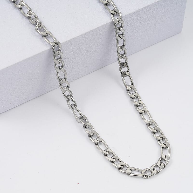 Cuban Link Chain Necklace in Stainless Steel 22 Inches 
