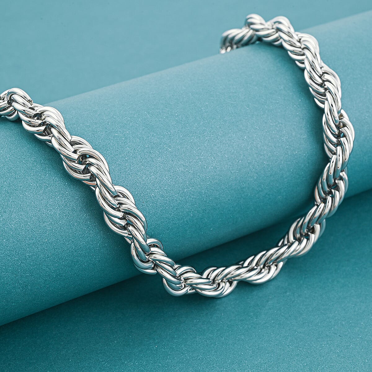 Rope Chain Necklace in Stainless Steel 24 Inches  image number 1