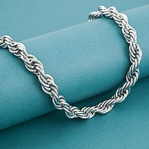 Rope Chain Necklace in Stainless Steel 24 Inches 