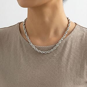 Rope Chain Necklace in Stainless Steel 24 Inches 