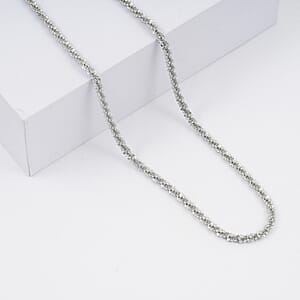 Rock Chain Necklace in Stainless Steel 24 Inches 