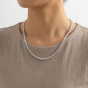 Rock Chain Necklace in Stainless Steel 24 Inches 