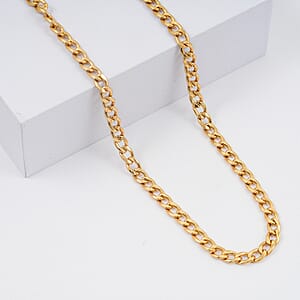 Cuban Chain Necklace in ION Plated YG Stainless Steel 22 Inches 