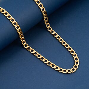 Cuban Chain Necklace in ION Plated YG Stainless Steel 22 Inches 