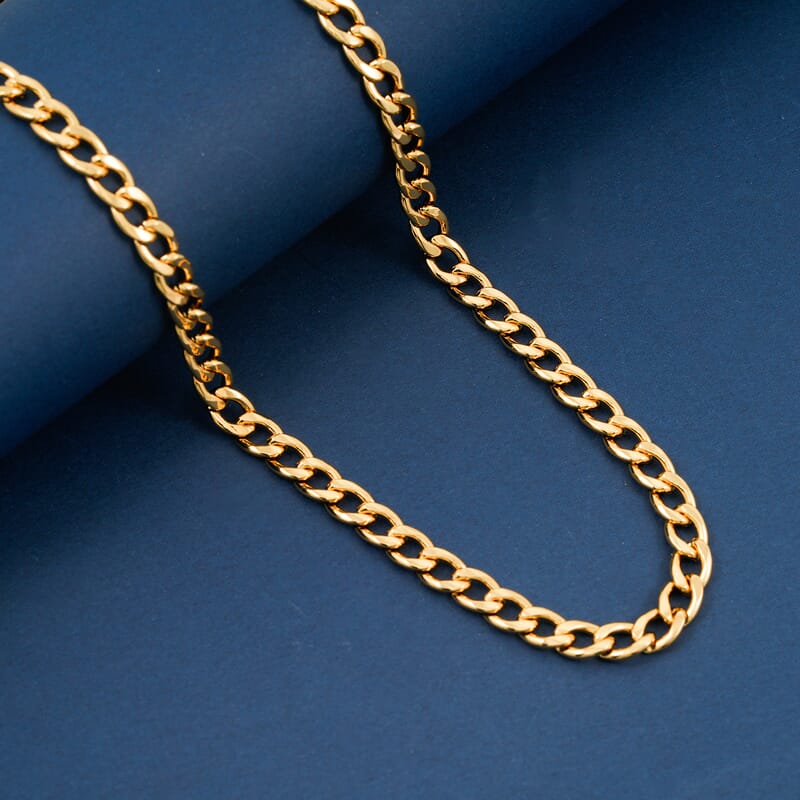 Cuban Chain Necklace in ION Plated YG Stainless Steel 22 Inches