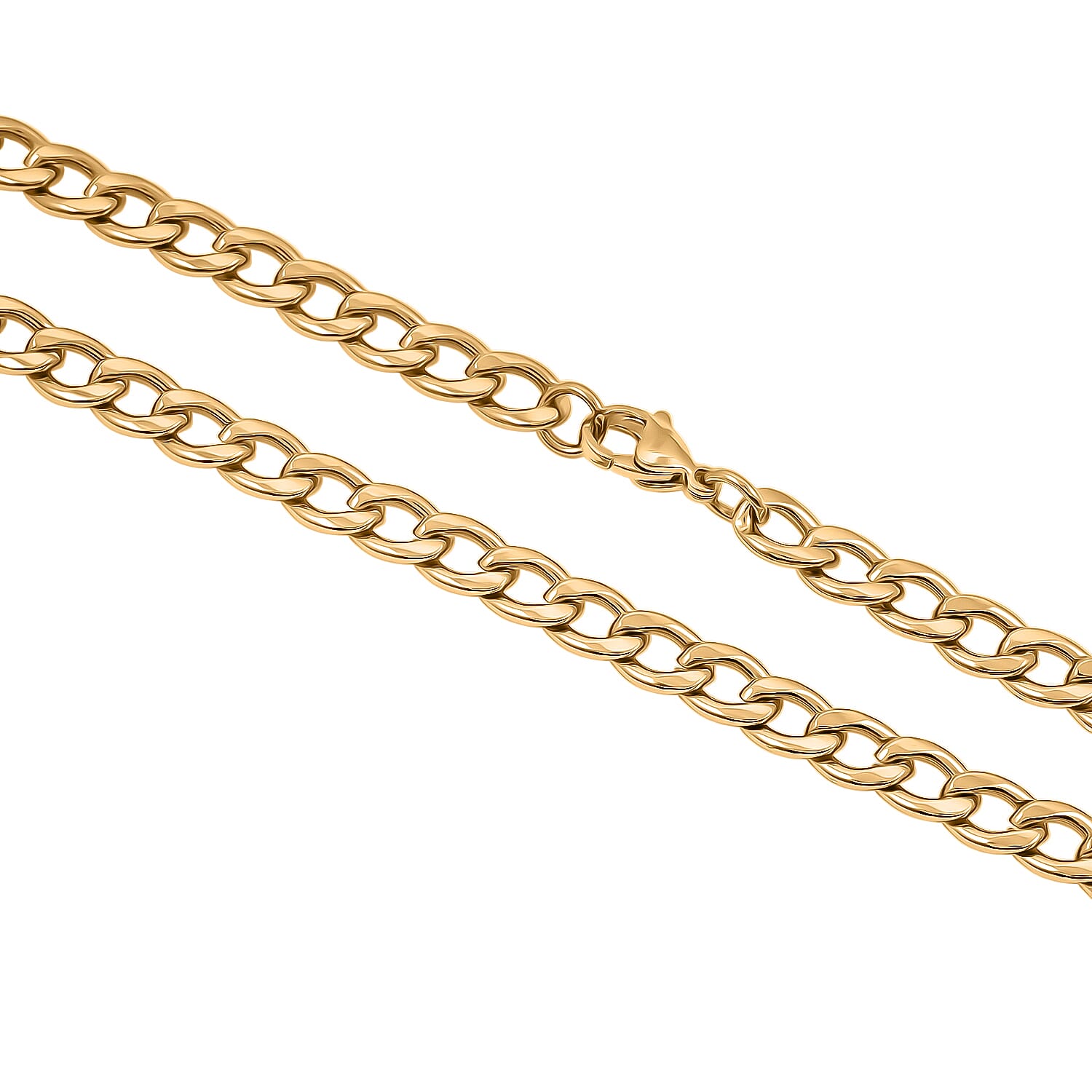 Cuban Chain Necklace in ION Plated YG Stainless Steel 22 Inches