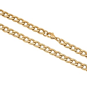 Cuban Chain Necklace in ION Plated YG Stainless Steel 22 Inches 