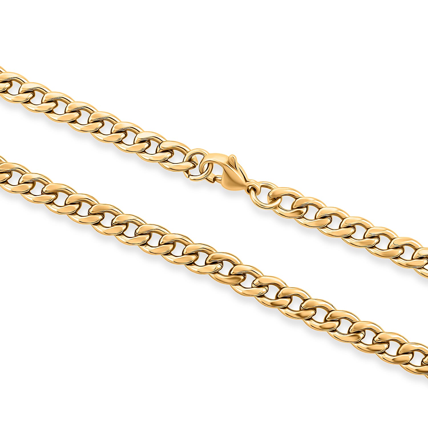 Curb Chain Necklace in ION Plated YG Stainless Steel 22 Inches 
