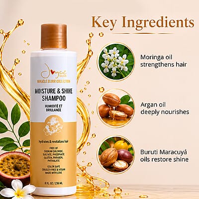 Joyce Giraud Beauty Miracle Elixir Collection Moisture & Shine Shampoo (8oz) Made in US