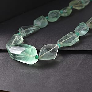 EverTrue Green Onyx and Mint Green Fluorite 575.00 ctw Beaded Necklace in 18K YG Plated 18 Inches  