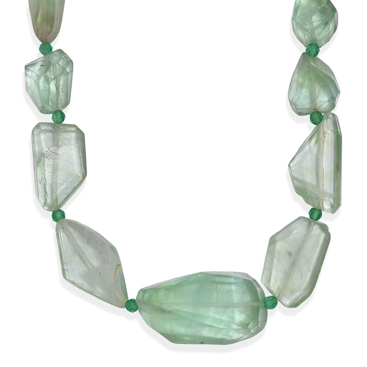 EverTrue Green Onyx and Mint Green Fluorite 575.00 ctw Beaded Necklace in 18K YG Plated 18 Inches   image number 3