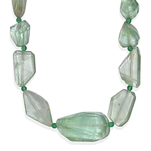 EverTrue Green Onyx and Mint Green Fluorite 575.00 ctw Beaded Necklace in 18K YG Plated 18 Inches  
