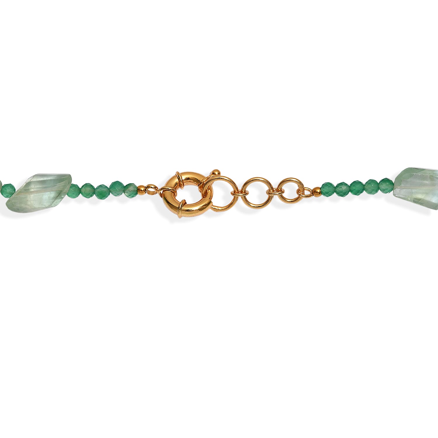 EverTrue Green Onyx and Mint Green Fluorite 575.00 ctw Beaded Necklace in 18K YG Plated 18 Inches