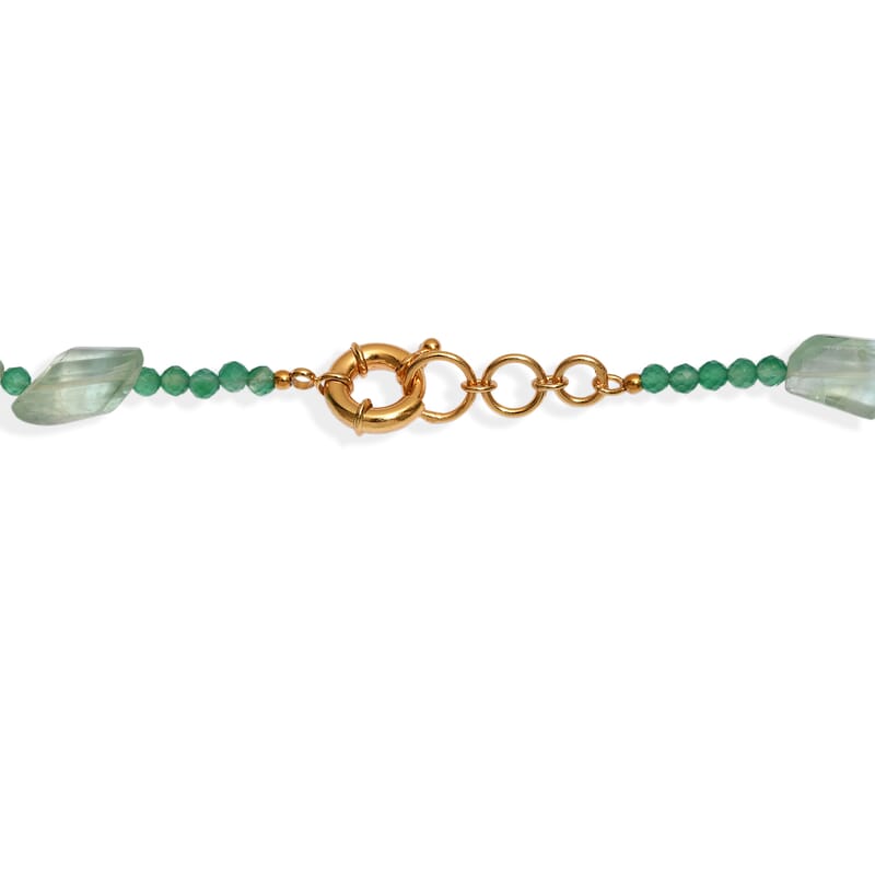 EverTrue Green Onyx and Mint Green Fluorite 575.00 ctw Beaded Necklace in 18K YG Plated 18 Inches