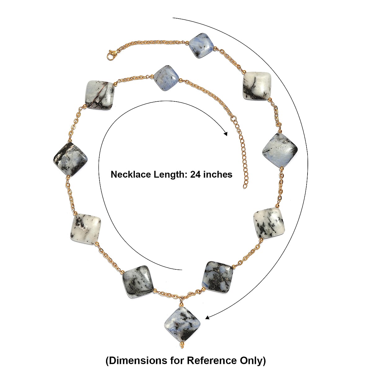 EverTrue Sodalite 205.00 ctw Necklace in ION Plated YG Stainless Steel 24-26In image number 4