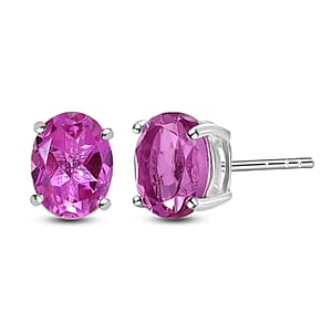 D'Joy African Lilac Quartz (Triplet) 3.00 ctw Solitaire Stud Earrings Sterling Silver