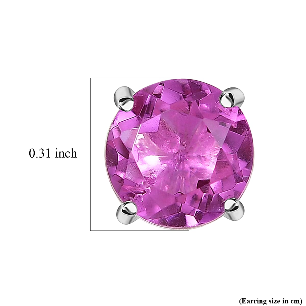 D'Joy African Lilac Quartz (Triplet) 4.75 ctw Solitaire Stud Earrings Sterling Silver image number 4