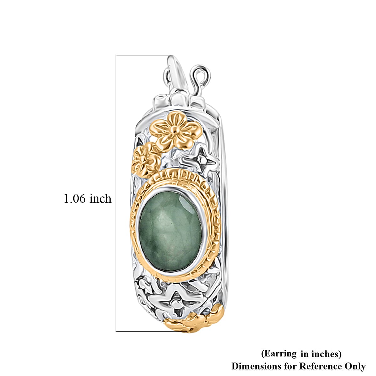 D'Joy Bali Legacy Socoto Emerald 2.40 ctw Floral Scroll Hoop Earrings in 22K Vermeil Yellow Gold Over Sterling Silver image number 4