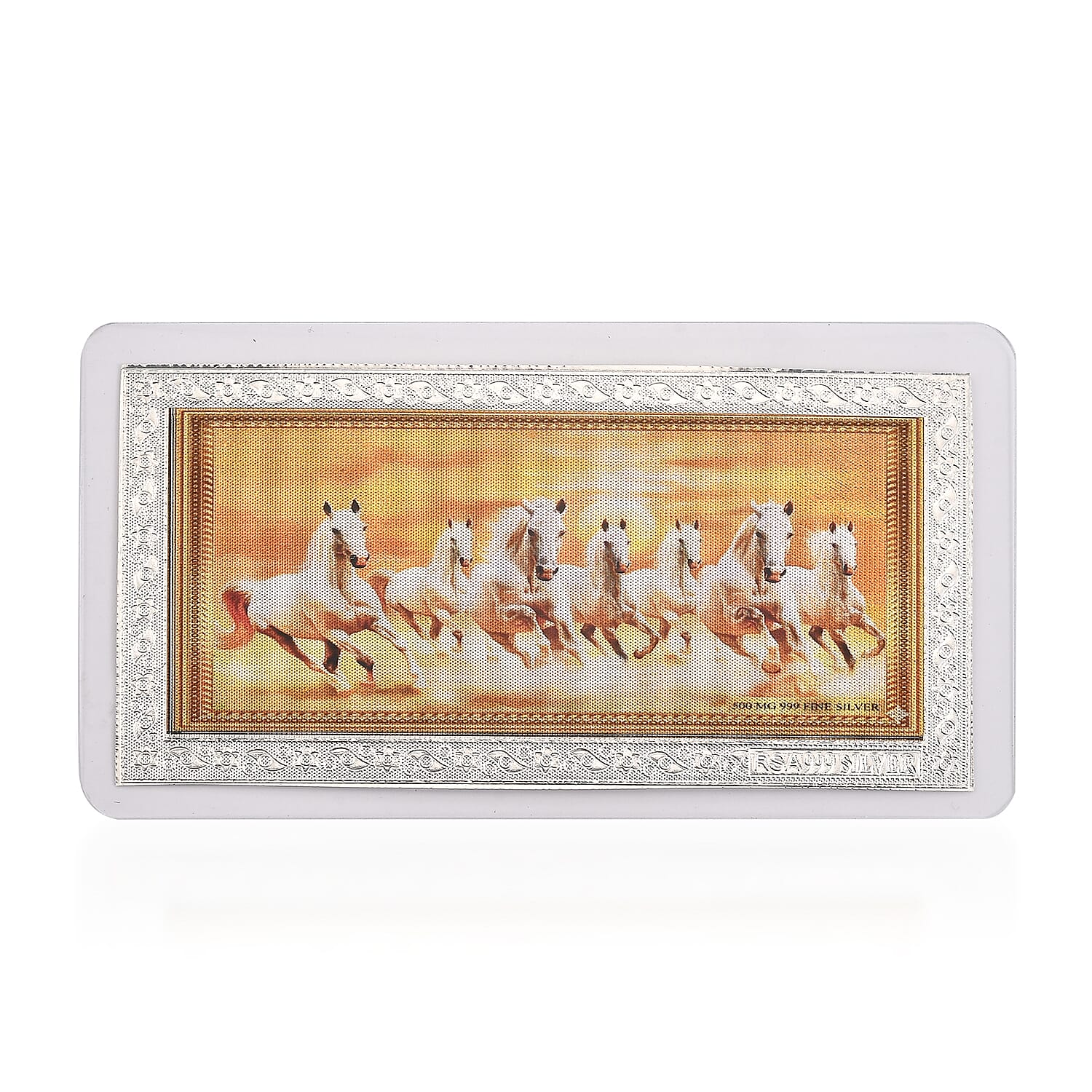 999 Fine Silver Seven Horses of Fortune – Power & Prosperity Embossed Sheet 500mg