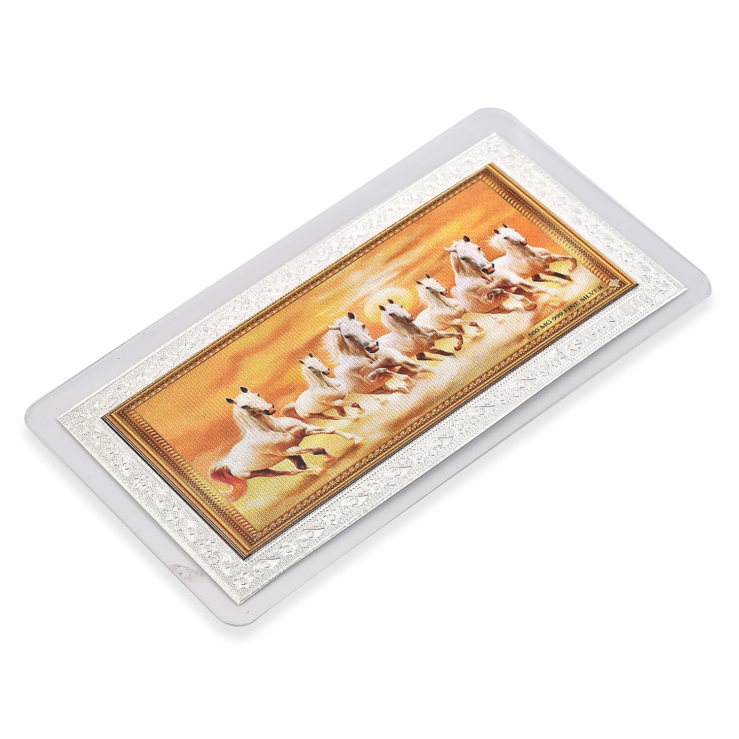 999 Fine Silver Seven Horses of Fortune – Power & Prosperity Embossed Sheet 500mg