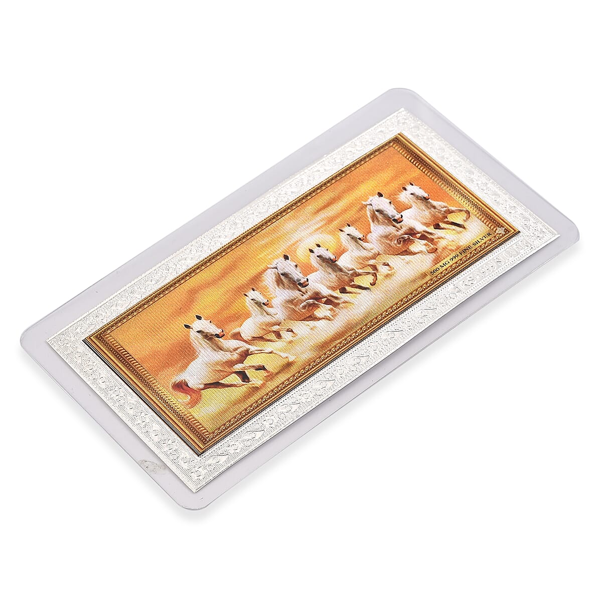 999 Fine Silver Seven Horses of Fortune &ndash; Power & Prosperity Embossed Sheet 500mg image number 2
