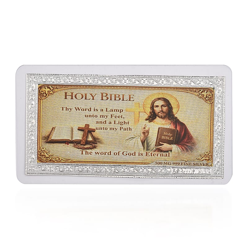 999 Fine Silver Holy Bible - The Word of Gold is Eternal Embossed Sheet 500 mg