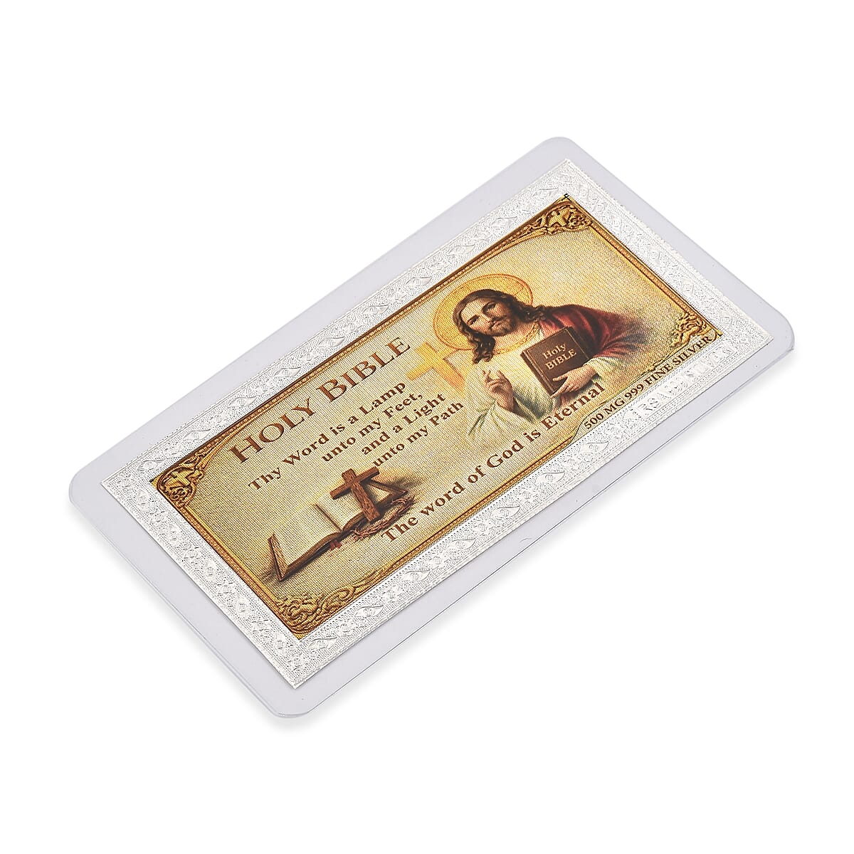 999 Fine Silver Holy Bible - The Word of Gold is Eternal Sheet 500mg image number 2