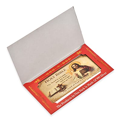 999 Fine Silver Holy Bible - The Word of Gold is Eternal Embossed Sheet 500 mg