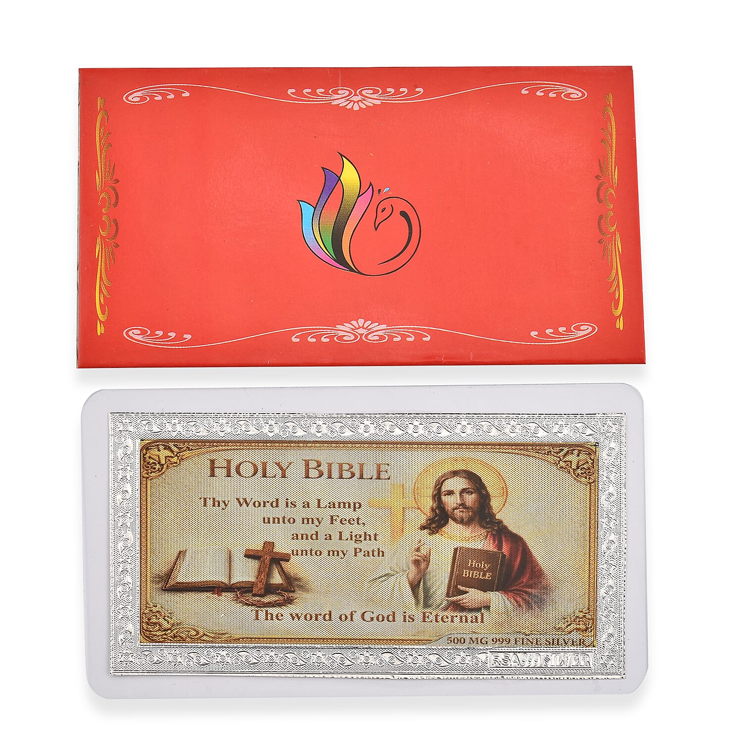 999 Fine Silver Holy Bible - The Word of Gold is Eternal Embossed Sheet 500 mg
