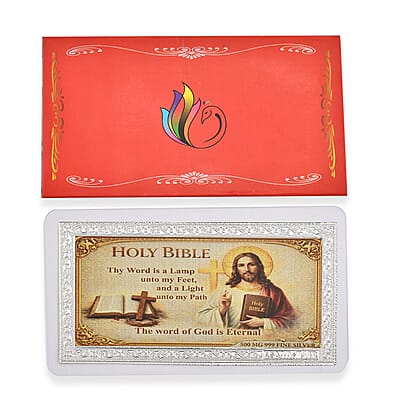 999 Fine Silver Holy Bible - The Word of Gold is Eternal Embossed Sheet 500 mg