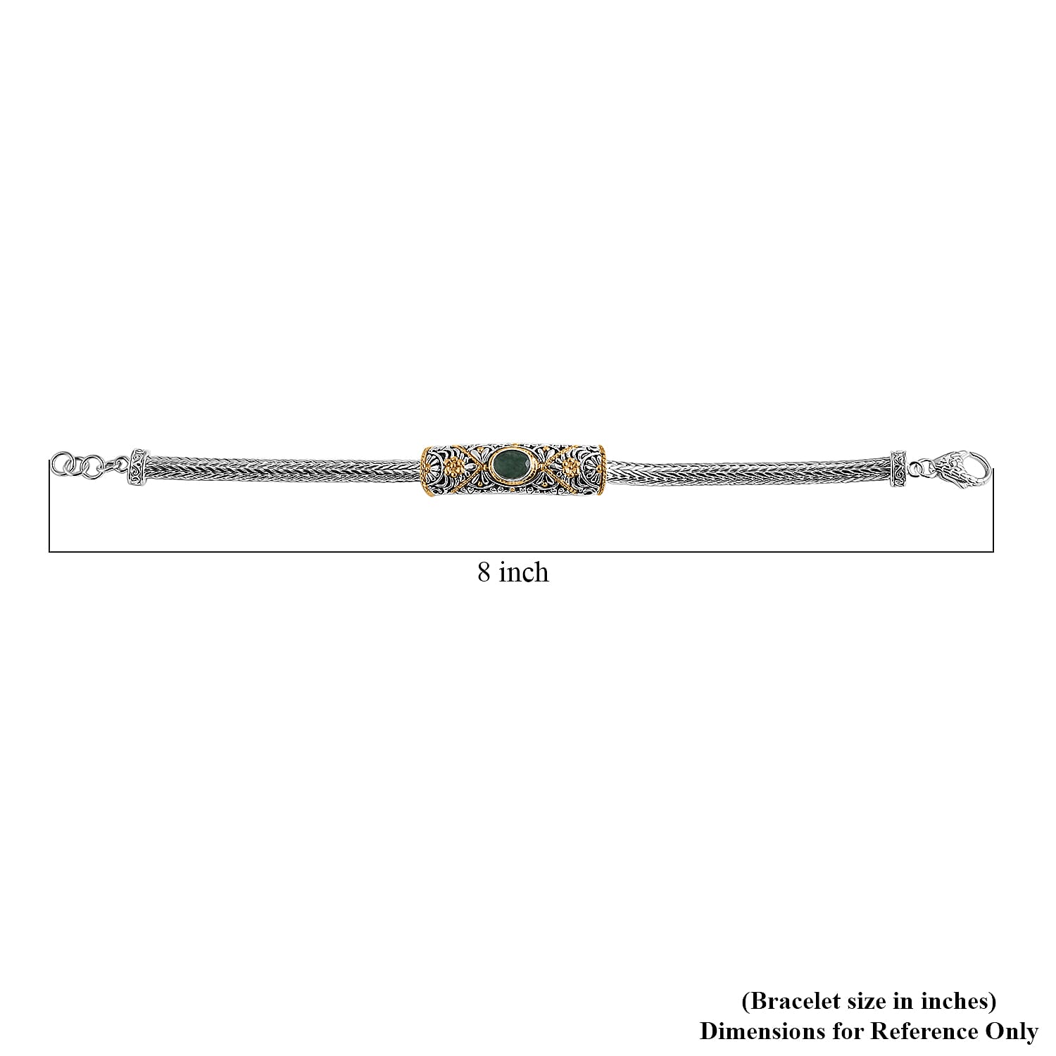 D'Joy Bali Legacy Socoto Emerald 1.25 ctw Floral Scroll Bracelet in 22K Vermeil Yellow Gold Over Sterling Silver (8.00 In)