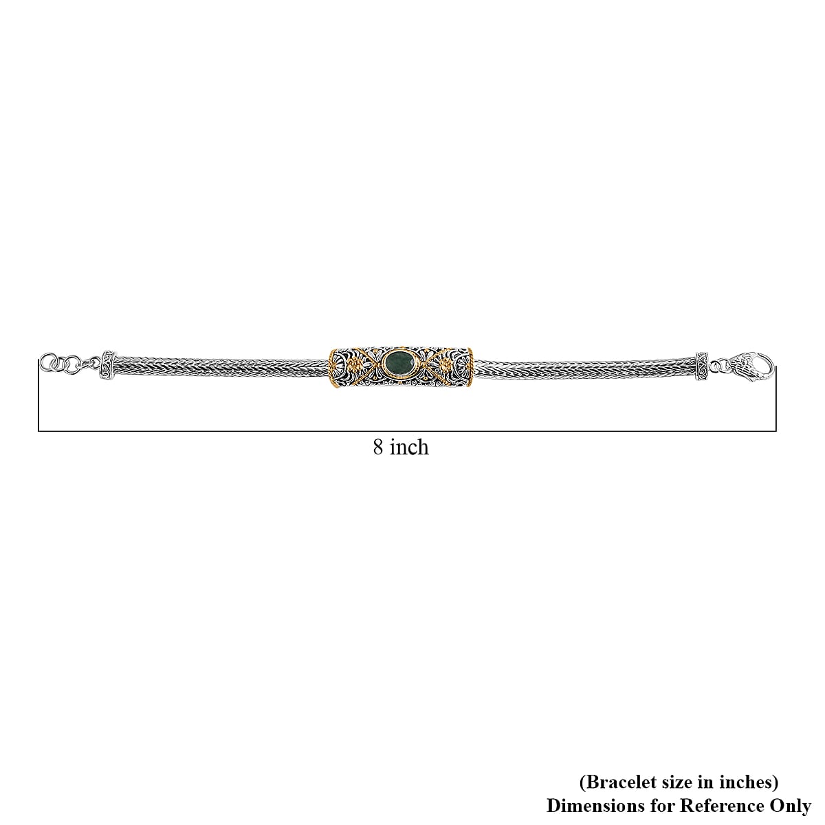 D'Joy Bali Legacy Socoto Emerald 1.25 ctw Floral Scroll Bracelet in 22K Vermeil Yellow Gold Over Sterling Silver (8.00 In) image number 5