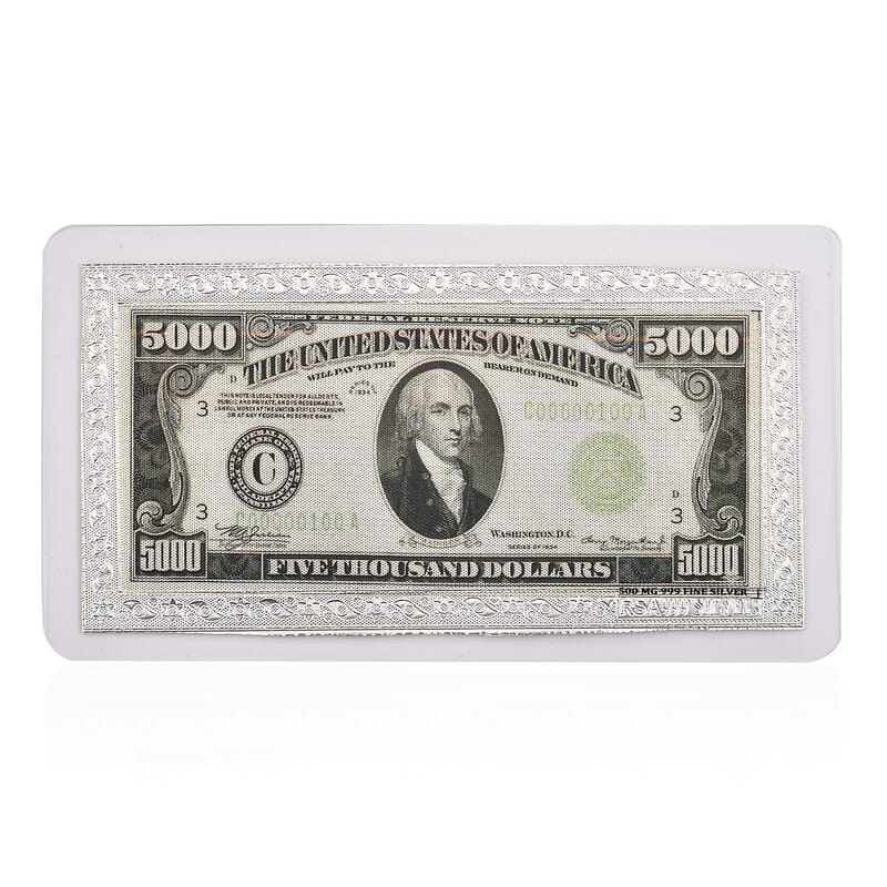 999 Fine Silver American Legacy Currency Tribute Embossed Sheet 500mg