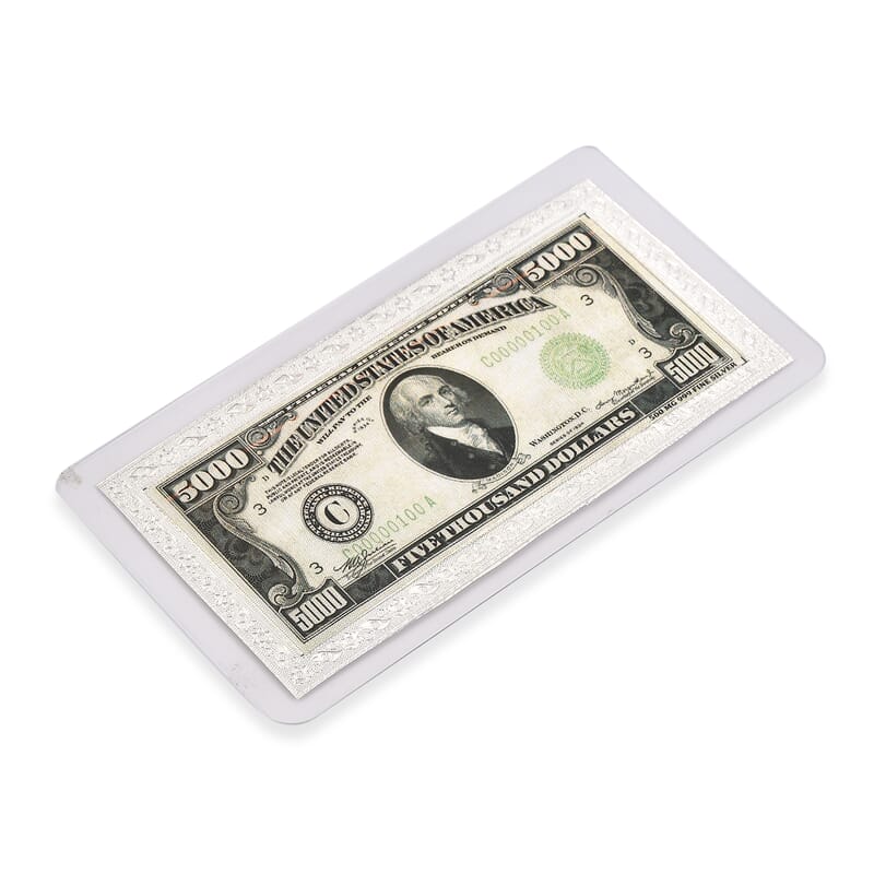 999 Fine Silver American Legacy Currency Tribute Embossed Sheet 500mg