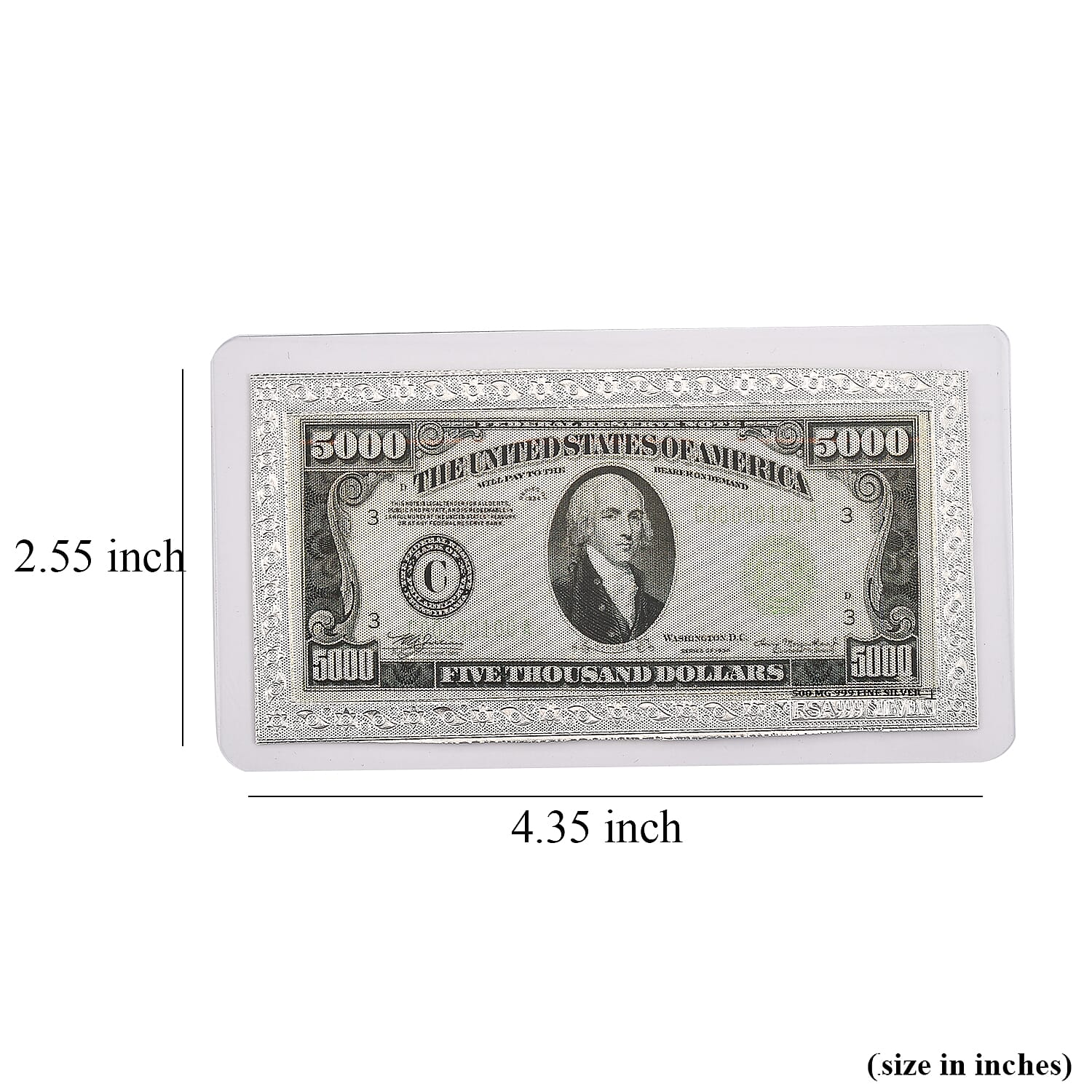 999 Fine Silver American Legacy Currency Tribute Embossed Sheet 500mg