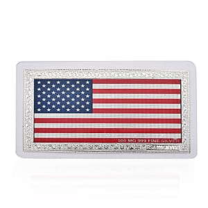 999 Fine Silver American Pride &ndash; Stars & Stripes Drive Embossed Sheet 500mg