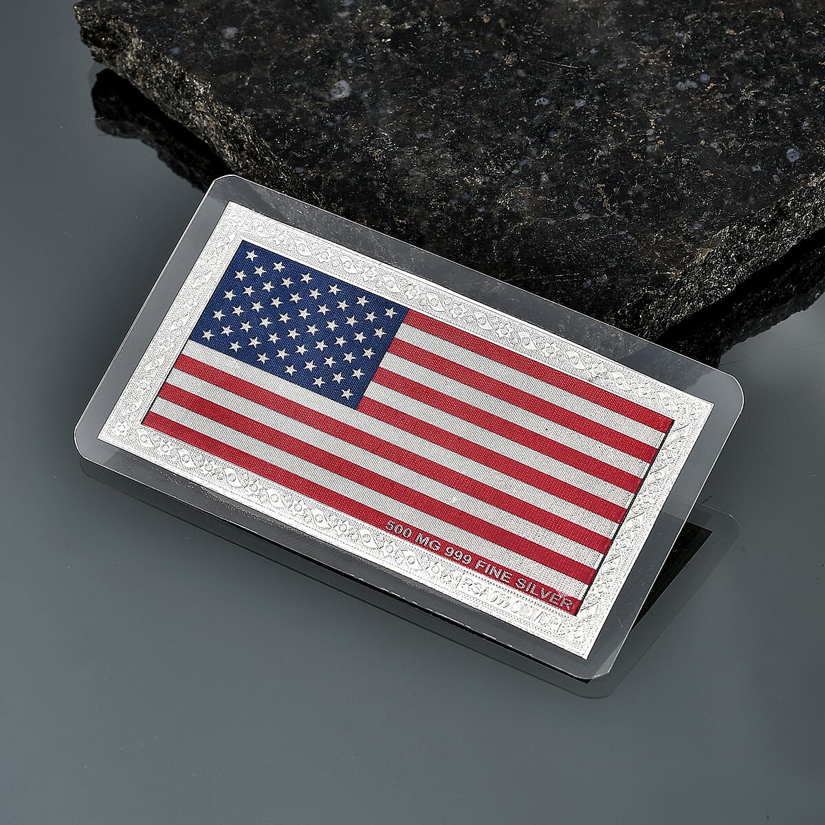 999 Fine Silver American Pride &ndash; Stars & Stripes Drive Embossed Sheet 500mg image number 1