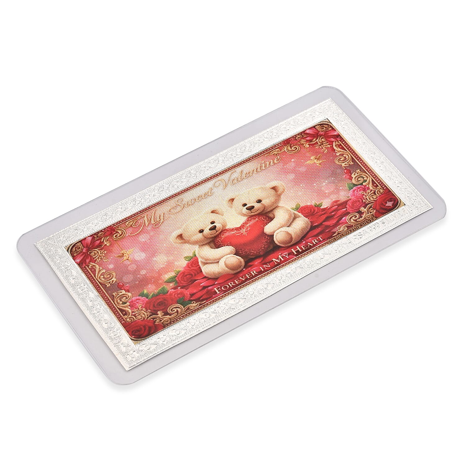 999 Fine Silver My Sweet Valentine - Forever In My Heart Embossed Sheet 500 mg